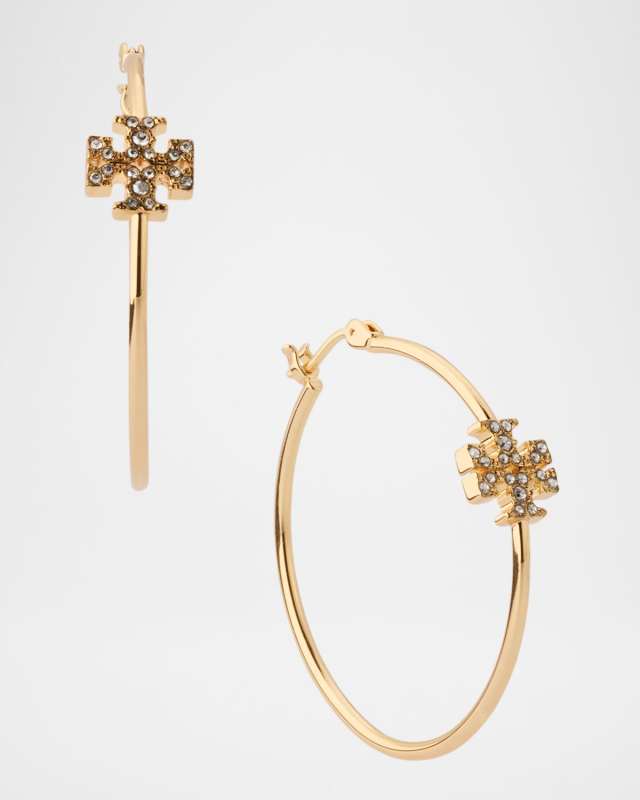 Eleanor Pave Hoop Earrings